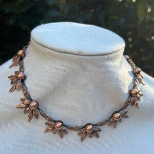 RENOIR COPPER “Botanical Floral” Link Choker NECKLACE